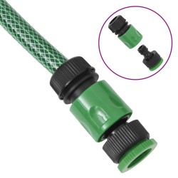 vidaXL Set Tubo da Giardino con Raccordi Verde 0,6" 20 m in PVC