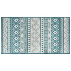 vidaXL Tappeto da Esterno Aqua e Bianco 80x150 cm Design Reversibile