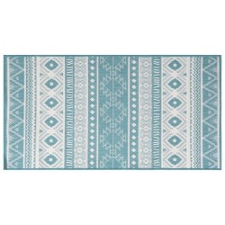 vidaXL Tappeto da Esterno Aqua e Bianco 80x150 cm Design Reversibile