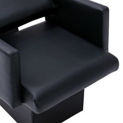 vidaXL Poltrona Lavatesta per Shampoo Nero 129x59x82cm Similpelle