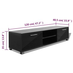   Mobile TV Nero Laccato Lucido 120x40,3x34,7 cm