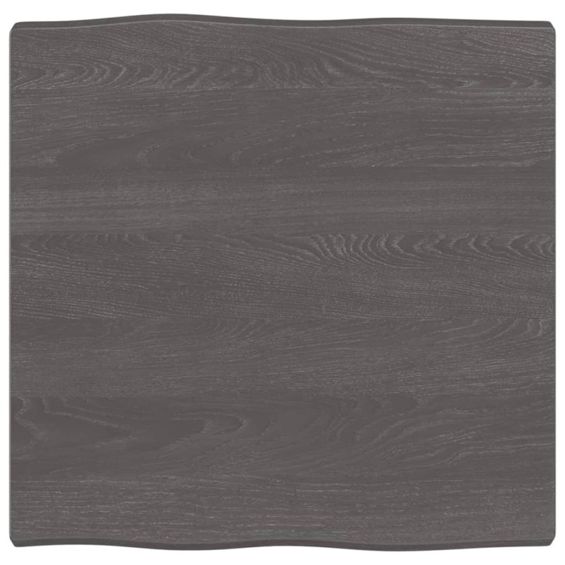 vidaXL Piano Tavolo Grigio Scuro 60x60x4 cm in Rovere Non Trattato