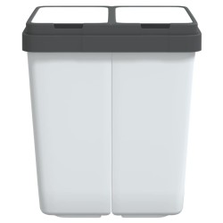 vidaXL Cestino Doppio Bianco 2x25 L