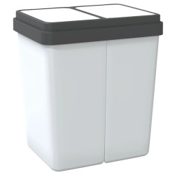 vidaXL Cestino Doppio Bianco 2x25 L