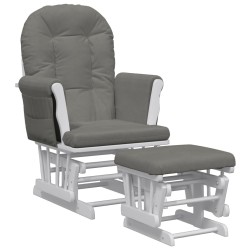 vidaXL Poltrona Glider con Sgabello Grigio Scuro in Tessuto