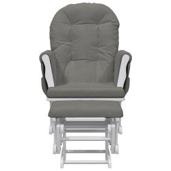 vidaXL Poltrona Glider con Sgabello Grigio Scuro in Tessuto