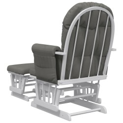 vidaXL Poltrona Glider con Sgabello Grigio Scuro in Tessuto