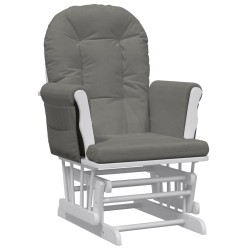 vidaXL Poltrona Glider con Sgabello Grigio Scuro in Tessuto