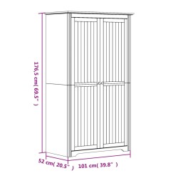 vidaXL Armadio BODO 101x52x176,5 cm Legno Massello Pino Bianco Marrone