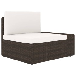 vidaXL Set Divani da Giardino 3 pz in Polyrattan Marrone