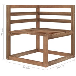   Divani Angolari Pallet da Giardino 2 pz Marrone Pino Impregnato