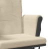 vidaXL Poltrona Glider con Sgabello Bianco Crema in Tessuto