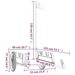 vidaXL Rimorchio per Bici da Carico Grigio in Tessuto Oxford e Ferro