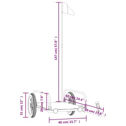 vidaXL Rimorchio da Bici da Carico Nero 122x53x31 cm in Ferro