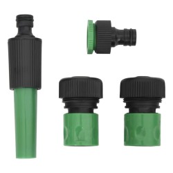 vidaXL Set Tubo da Giardino con Raccordi Verde 0,9" 10 m in PVC