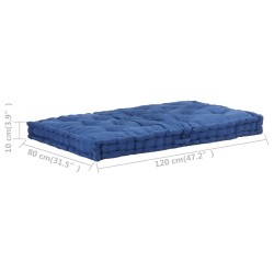 vidaXL Cuscino per Pallet e Pavimento in Cotone 120x80x10 cm Blu Chiaro