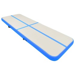   Tappetino Ginnastica Gonfiabile con Pompa 400x100x20 cm PVC Blu