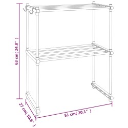 vidaXL Ripiano per Microonde Bianco 51x27x63 cm in Alluminio