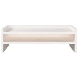 Supporto per Monitor Bianco 50x24x16 cm Legno Massello di Pino