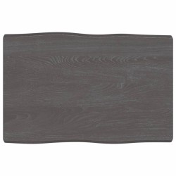 vidaXL Piano Tavolo Grigio Scuro 60x40x4 cm in Rovere Non Trattato