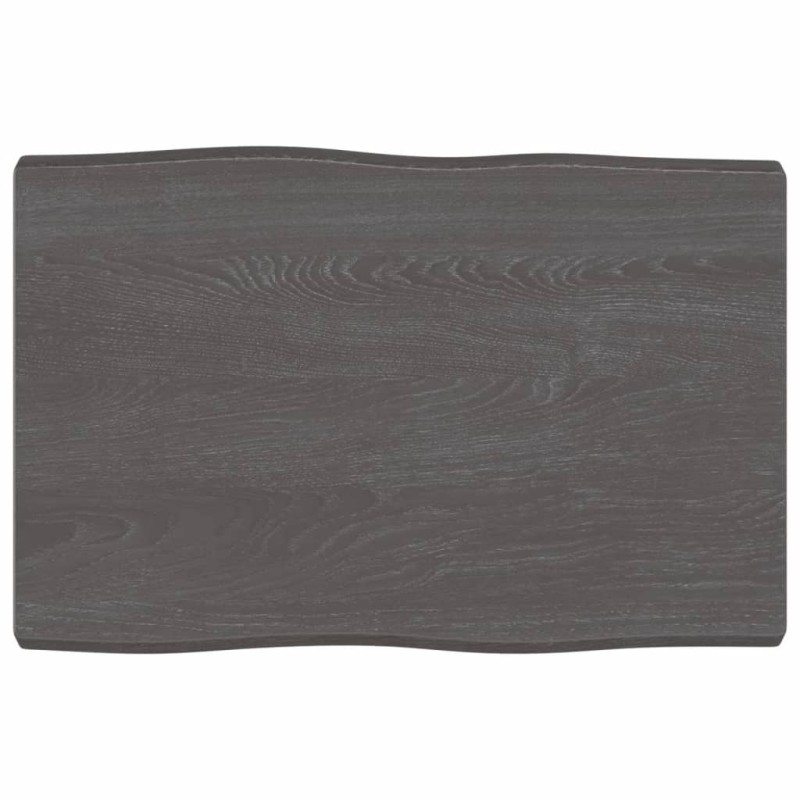 vidaXL Piano Tavolo Grigio Scuro 60x40x4 cm in Rovere Non Trattato