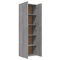   Armadio per Ufficio Grigio Sonoma 60x32x190cm Legno ingegnerizzato