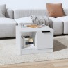 Tavolino da Salotto Bianco Lucido 50x50x36 cm Legno ingegnerizzato