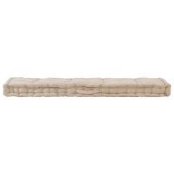 vidaXL Cuscino per Pallet e Pavimento in Cotone 120x40x7 cm Beige