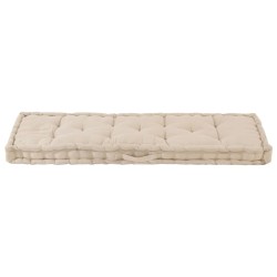 vidaXL Cuscino per Pallet e Pavimento in Cotone 120x40x7 cm Beige