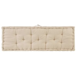 vidaXL Cuscino per Pallet e Pavimento in Cotone 120x40x7 cm Beige