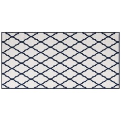 vidaXL Tappeto da Esterno Navy e Bianco 100x200 cm Design Reversibile