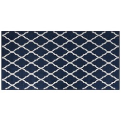 vidaXL Tappeto da Esterno Navy e Bianco 100x200 cm Design Reversibile