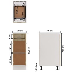   Armadio con Cassetto Rovere Sonoma 30x46x81,5 cm in Truciolato