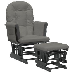 vidaXL Poltrona Glider con Sgabello Grigio Scuro in Tessuto