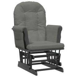 vidaXL Poltrona Glider con Sgabello Grigio Scuro in Tessuto