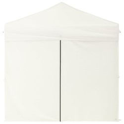   Tenda per Feste Pieghevole con Pareti Laterali Crema 2x2 m