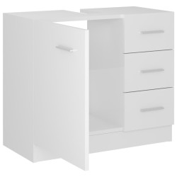   Mobile Sottolavabo Bianco Lucido 63x30x54 cm in Truciolato