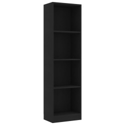   Libreria a 4 Ripiani Nero 40x24x142 cm in Truciolato