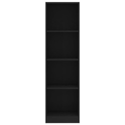   Libreria a 4 Ripiani Nero 40x24x142 cm in Truciolato