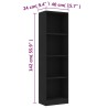   Libreria a 4 Ripiani Nero 40x24x142 cm in Truciolato