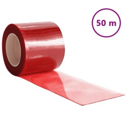 vidaXL Tenda per Porte Rossa 200 mm x 1,6 mm 50 m in PVC