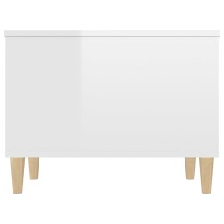   Tavolino Salotto Bianco Lucido 60x44,5x45 cm Legno ingegnerizzato