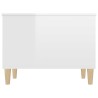   Tavolino Salotto Bianco Lucido 60x44,5x45 cm Legno ingegnerizzato