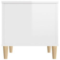   Tavolino Salotto Bianco Lucido 60x44,5x45 cm Legno ingegnerizzato