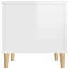   Tavolino Salotto Bianco Lucido 60x44,5x45 cm Legno ingegnerizzato