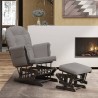 vidaXL Poltrona Glider con Sgabello Grigio Chiaro in Tessuto