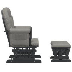 vidaXL Poltrona Glider con Sgabello Grigio Chiaro in Tessuto