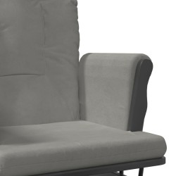 vidaXL Poltrona Glider con Sgabello Grigio Chiaro in Tessuto