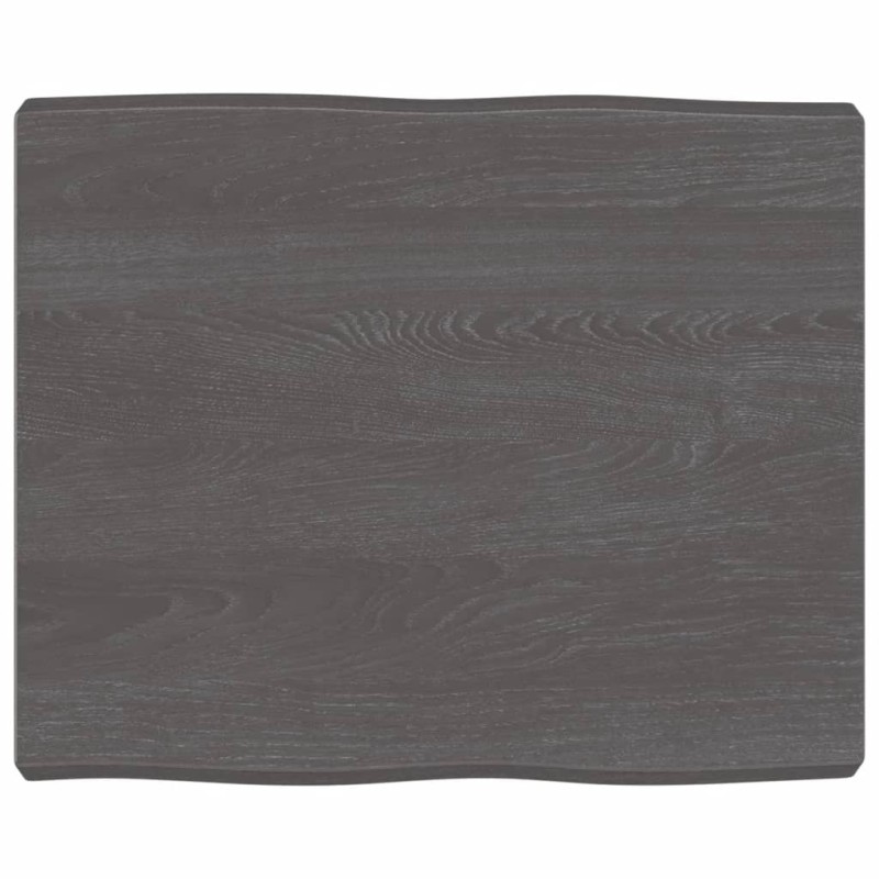 vidaXL Piano Tavolo Grigio Scuro 60x50x6 cm in Rovere Non Trattato