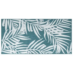 vidaXL Tappeto da Esterno Aqua e Bianco 100x200 cm Design Reversibile